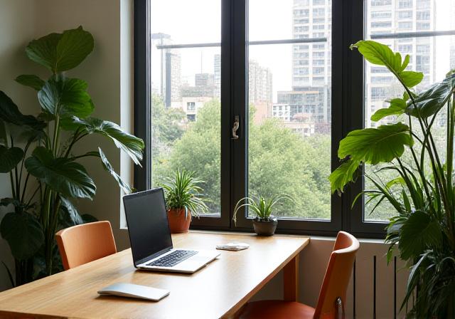 A lush, modern digital workspace representing organic brand growth