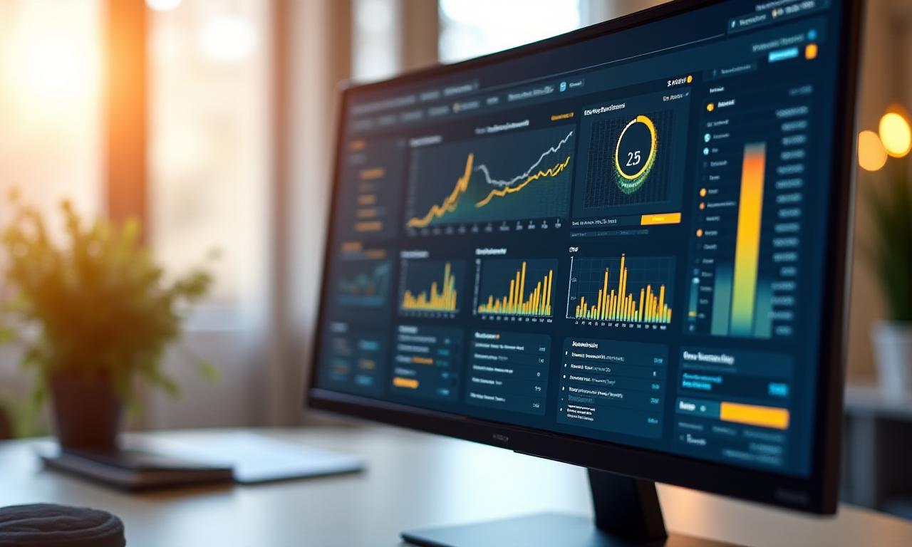 Digital growth chart on screen